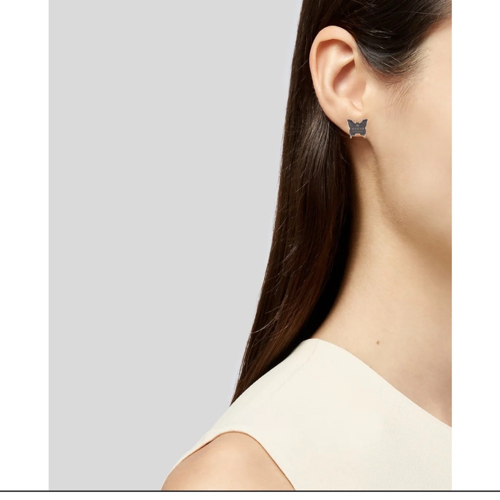 Authentic Gucci Metallic Butterfly Earrings - Picture 3 of 5